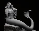 Mermaid On Rock - Gilded Lion Miniatures